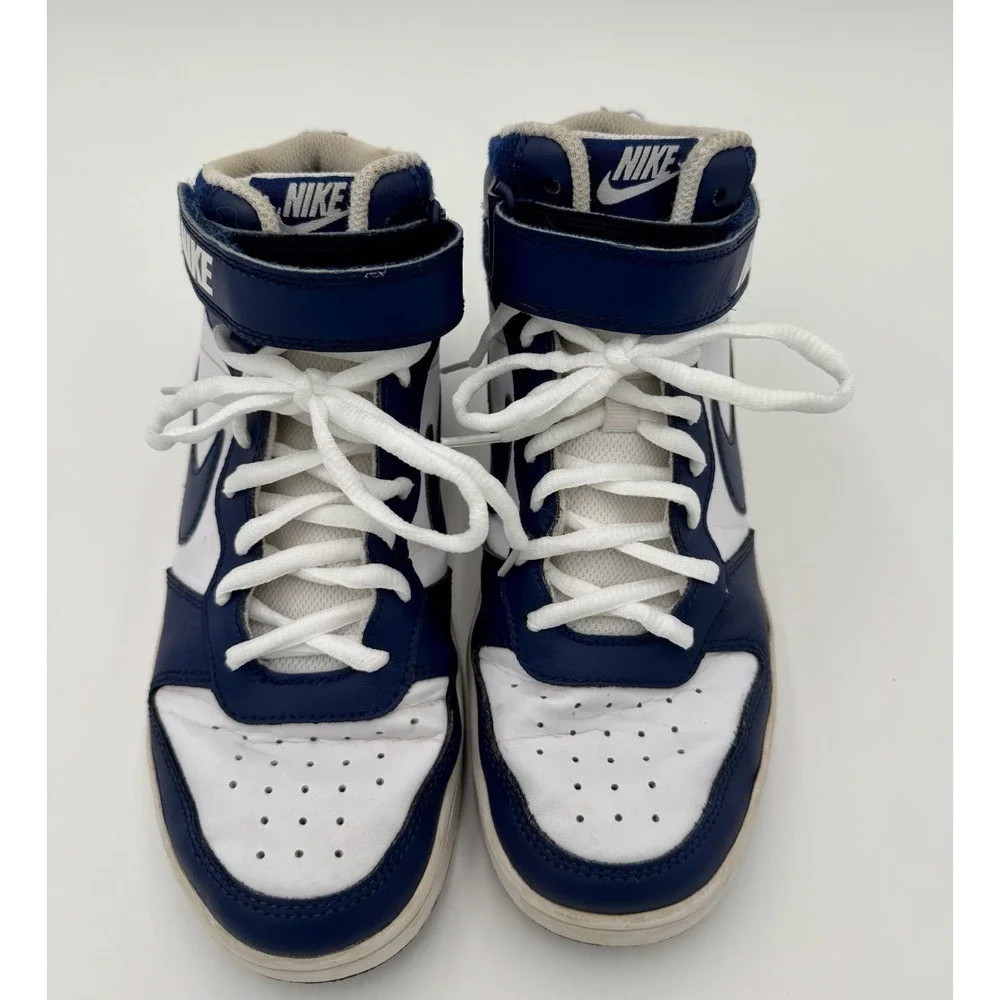 Nike Court Borough Mid 2 White Midnight Navy‎ CD7782-107 Youth 6.5Y Sneakers